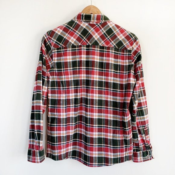 Country Plaid Flannel shirt Button Up long sleeve top MED - Picture 4 of 9